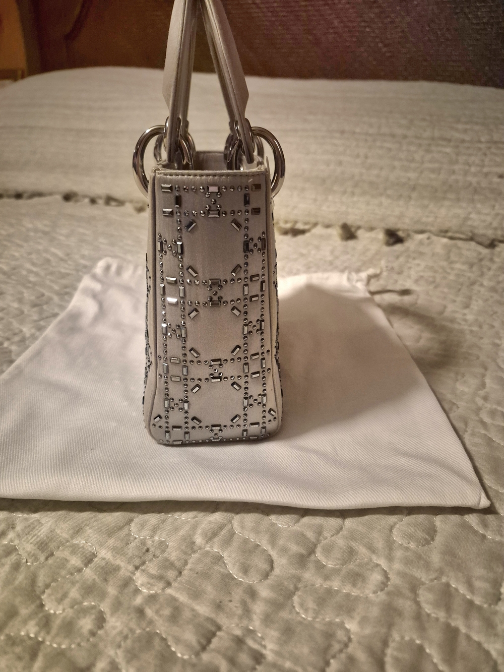 Christian Dior Satin Crystal Cannage Mini Lady Dior Limited Edition. - Picture 3 of 12